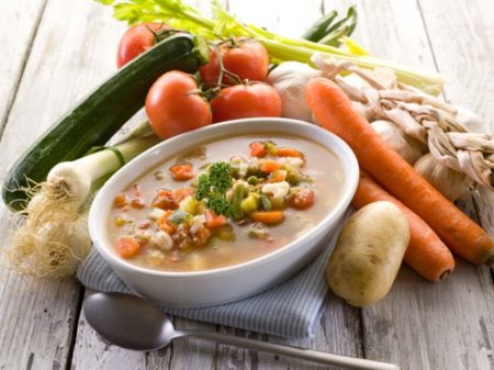 Суп и овощи